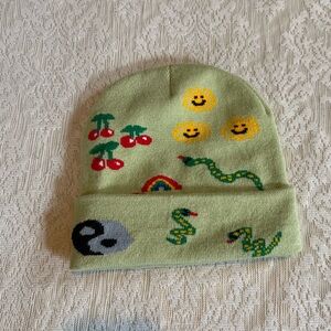 Coney Island picnic art doodles beanie